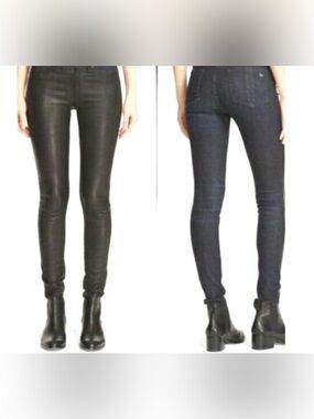rag & bone Black lamb Leather Jeggings or pants . Size 24    Like brand new